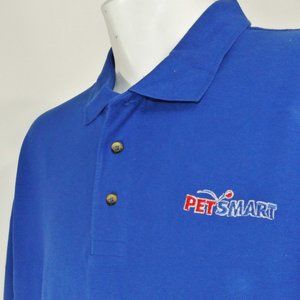 PETSMART Pet Store Employee Uniform Men's Blue Polo Shirt Size L Large